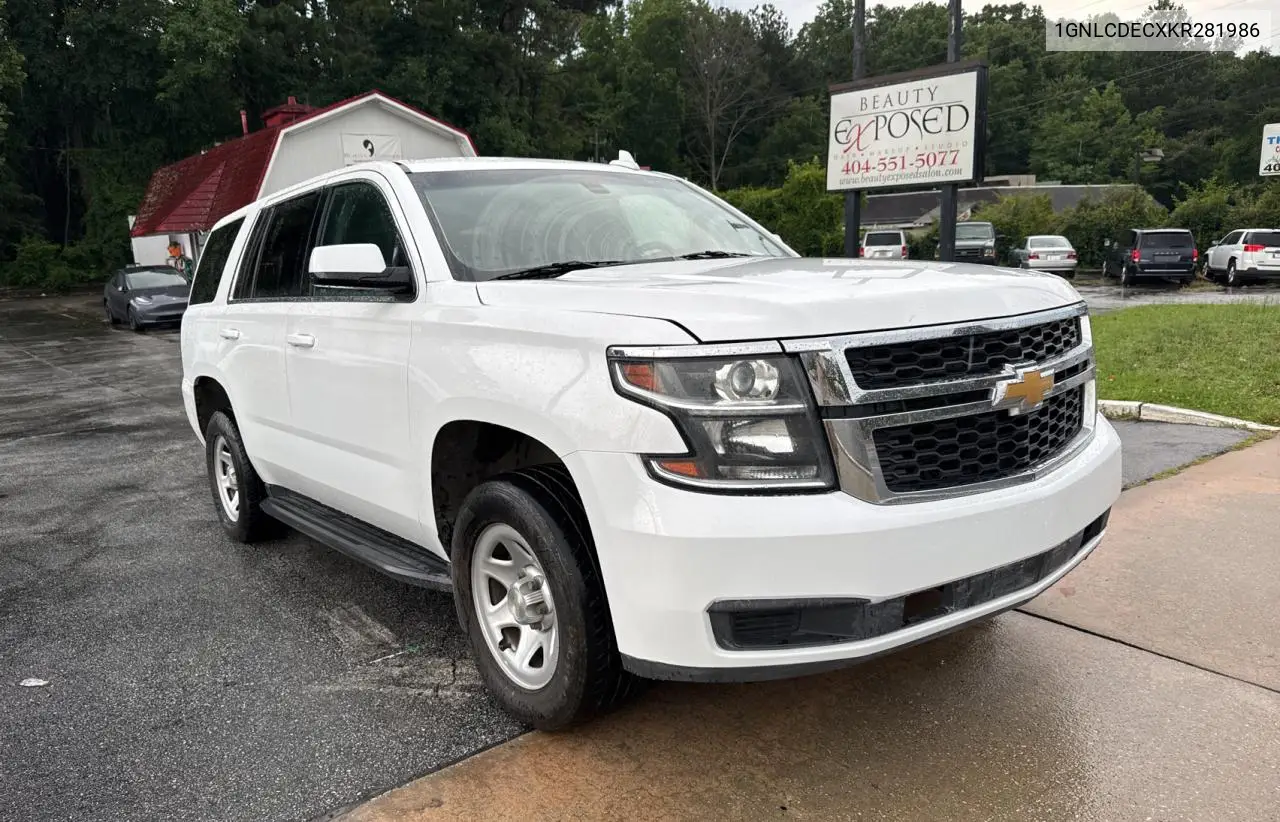 2019 Chevrolet Tahoe Police VIN: 1GNLCDECXKR281986 Lot: 63148895