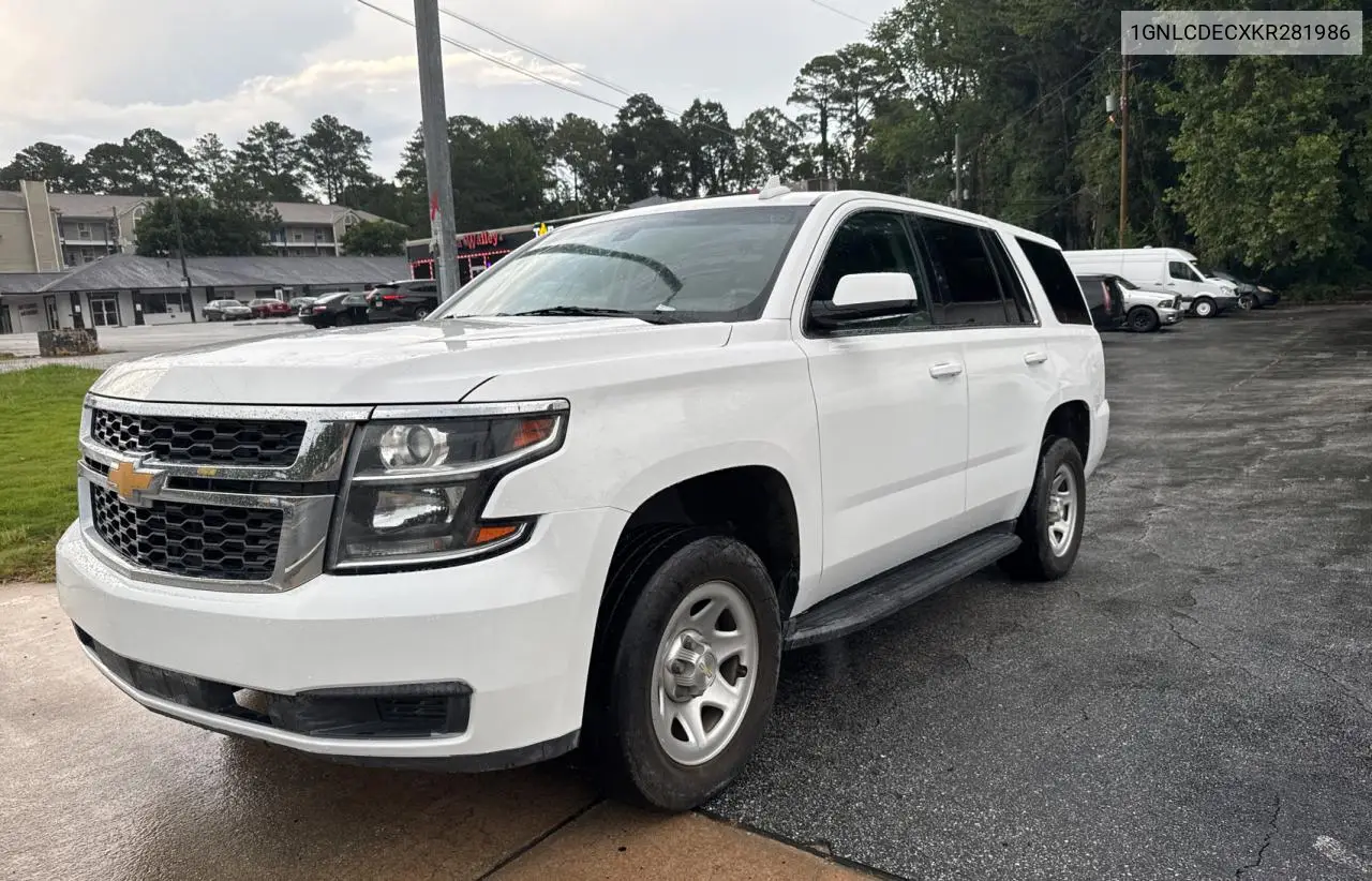 2019 Chevrolet Tahoe Police VIN: 1GNLCDECXKR281986 Lot: 63148895