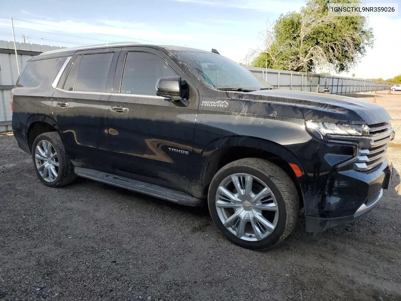 2022 Chevrolet Tahoe C1500 High Country VIN: 1GNSCTKL9NR359026 Lot: 53105405