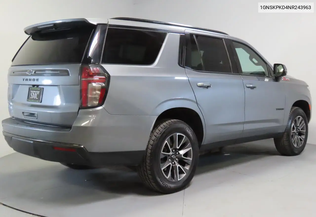2022 Chevrolet Tahoe K1500 Z71 VIN: 1GNSKPKD4NR243963 Lot: 53908825