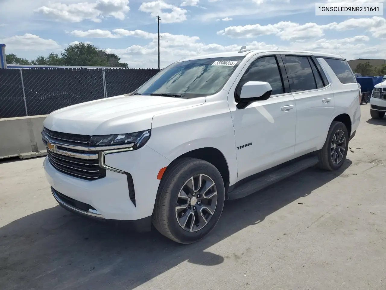 2022 Chevrolet Tahoe C1500 VIN: 1GNSCLED9NR251641 Lot: 55500355