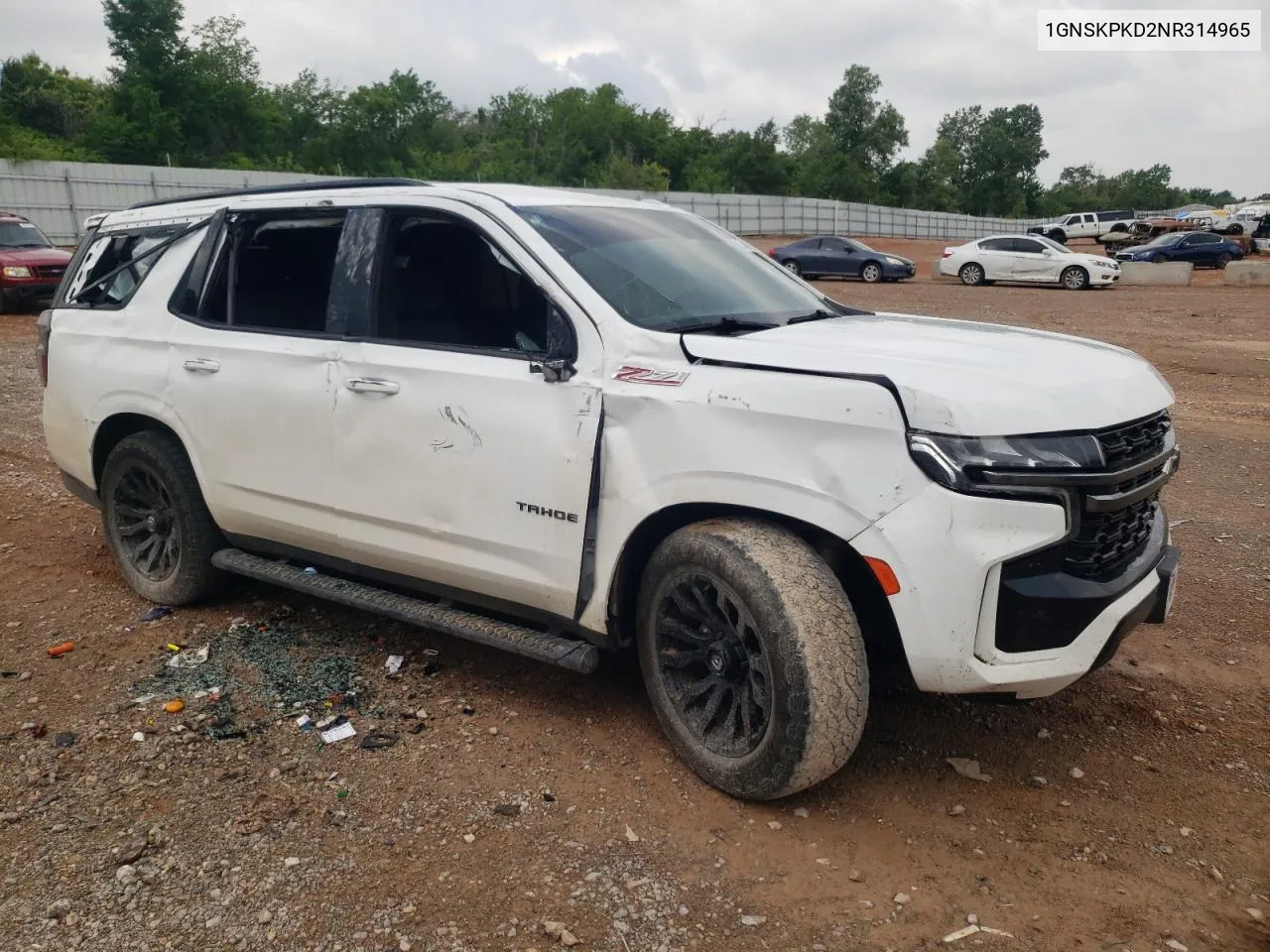 2022 Chevrolet Tahoe K1500 Z71 VIN: 1GNSKPKD2NR314965 Lot: 56314604