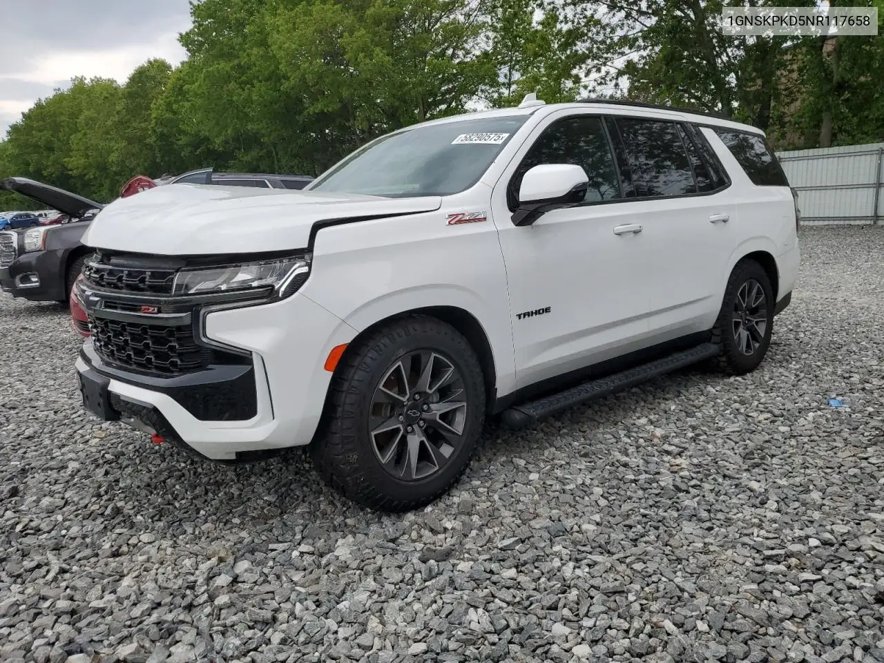2022 Chevrolet Tahoe K1500 Z71 VIN: 1GNSKPKD5NR117658 Lot: 58290575