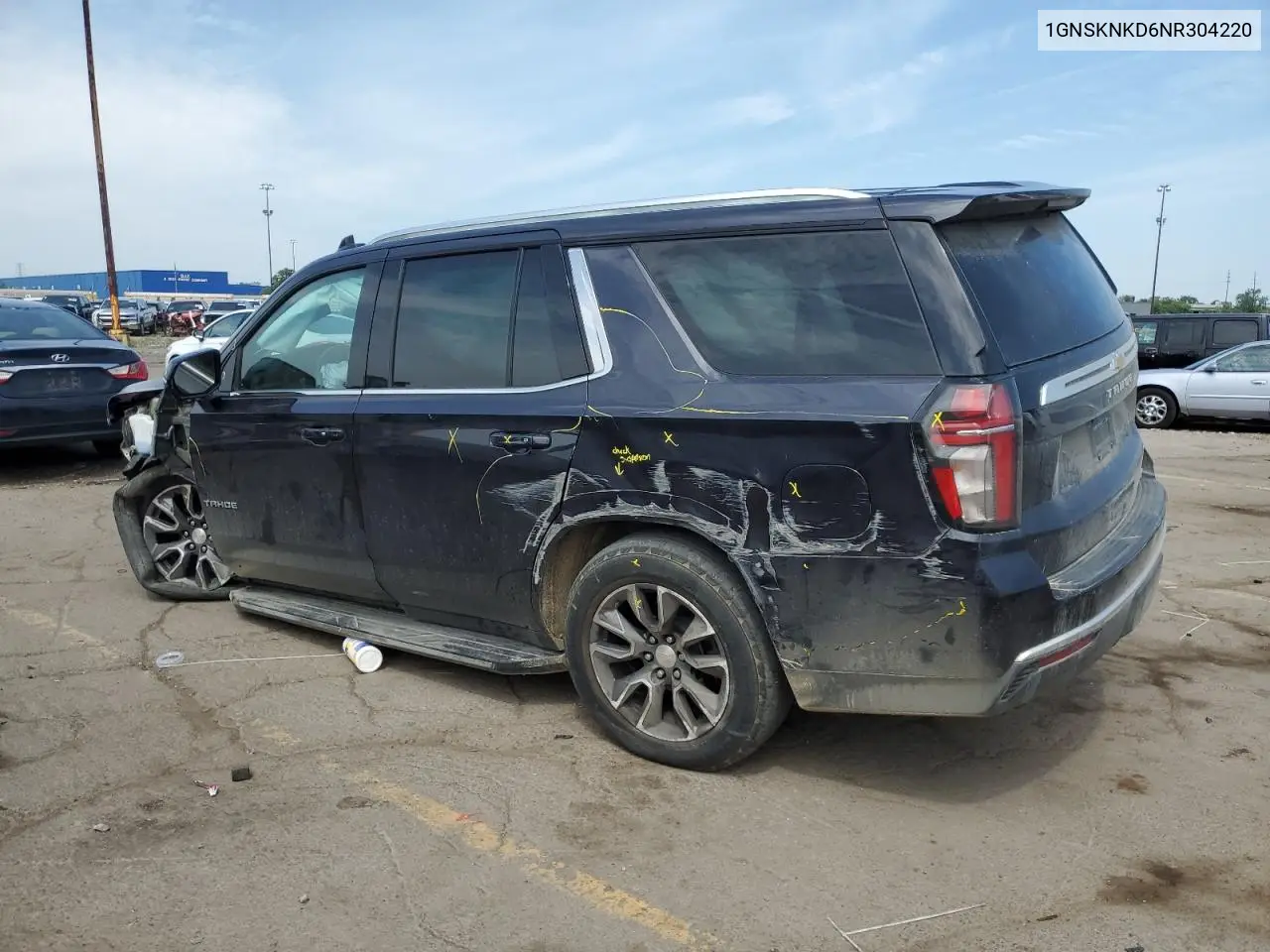 2022 Chevrolet Tahoe K1500 Lt VIN: 1GNSKNKD6NR304220 Lot: 60158015