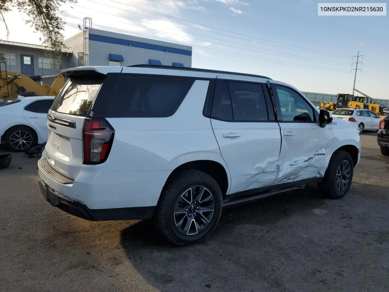 2022 Chevrolet Tahoe K1500 Z71 VIN: 1GNSKPKD2NR215630 Lot: 60919775