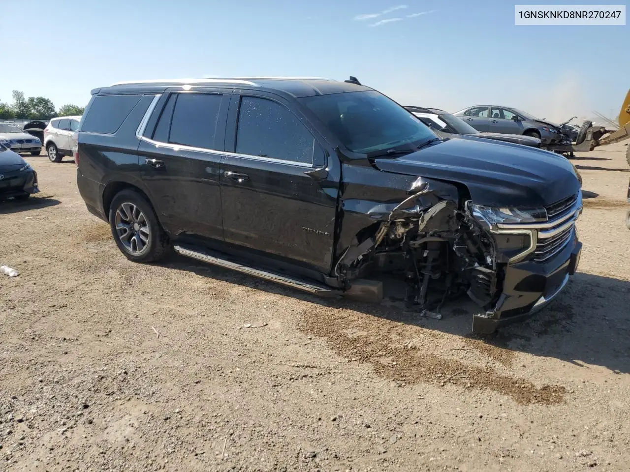 2022 Chevrolet Tahoe K1500 Lt VIN: 1GNSKNKD8NR270247 Lot: 61617685