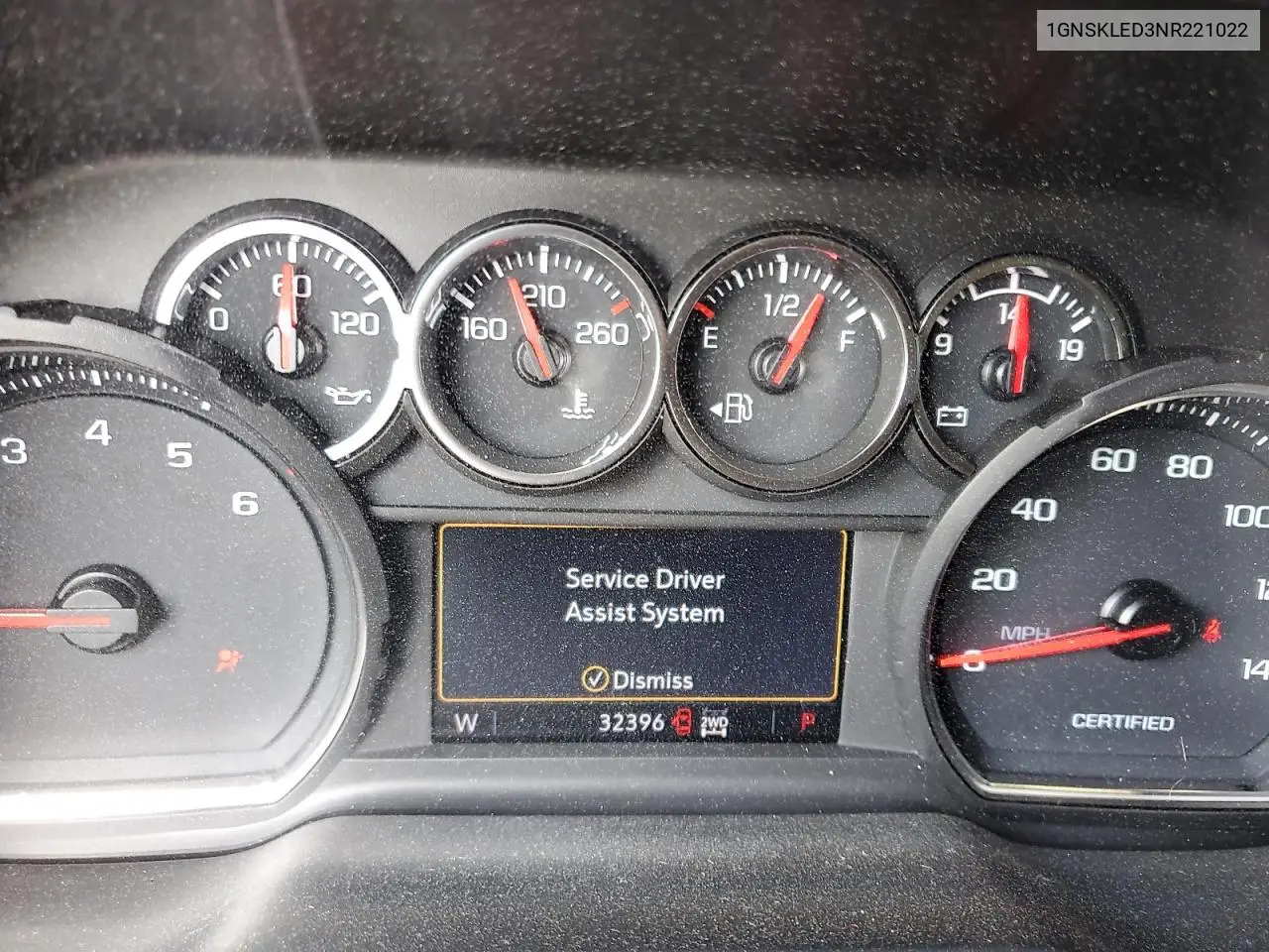 2022 Chevrolet Tahoe K1500 VIN: 1GNSKLED3NR221022 Lot: 62689655