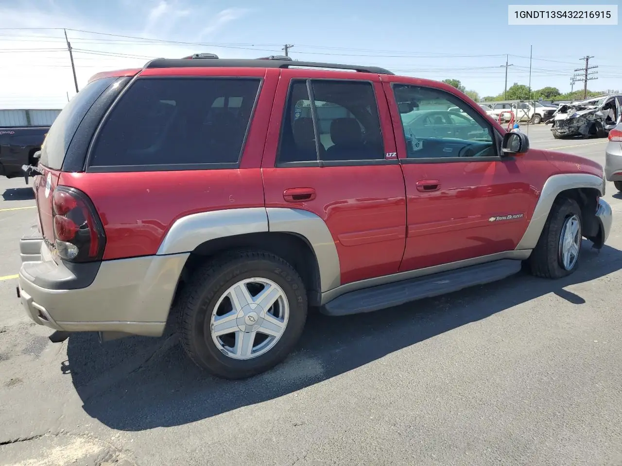 2003 Chevrolet Trailblazer VIN: 1GNDT13S432216915 Lot: 59380345