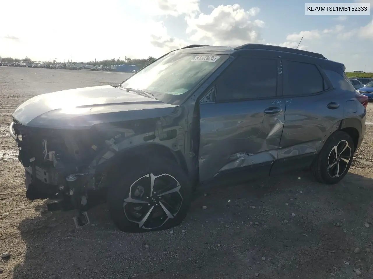 2021 Chevrolet Trailblazer Rs VIN: KL79MTSL1MB152333 Lot: 51203685