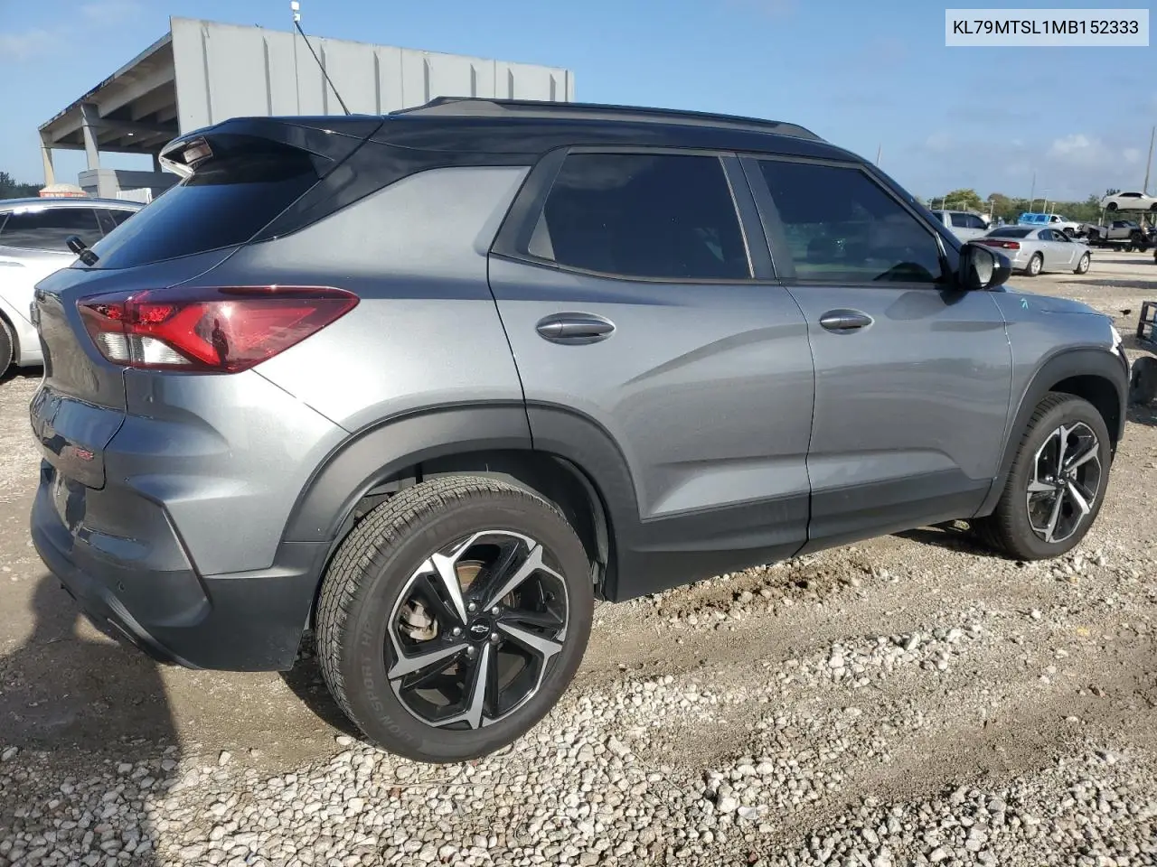 2021 Chevrolet Trailblazer Rs VIN: KL79MTSL1MB152333 Lot: 51203685