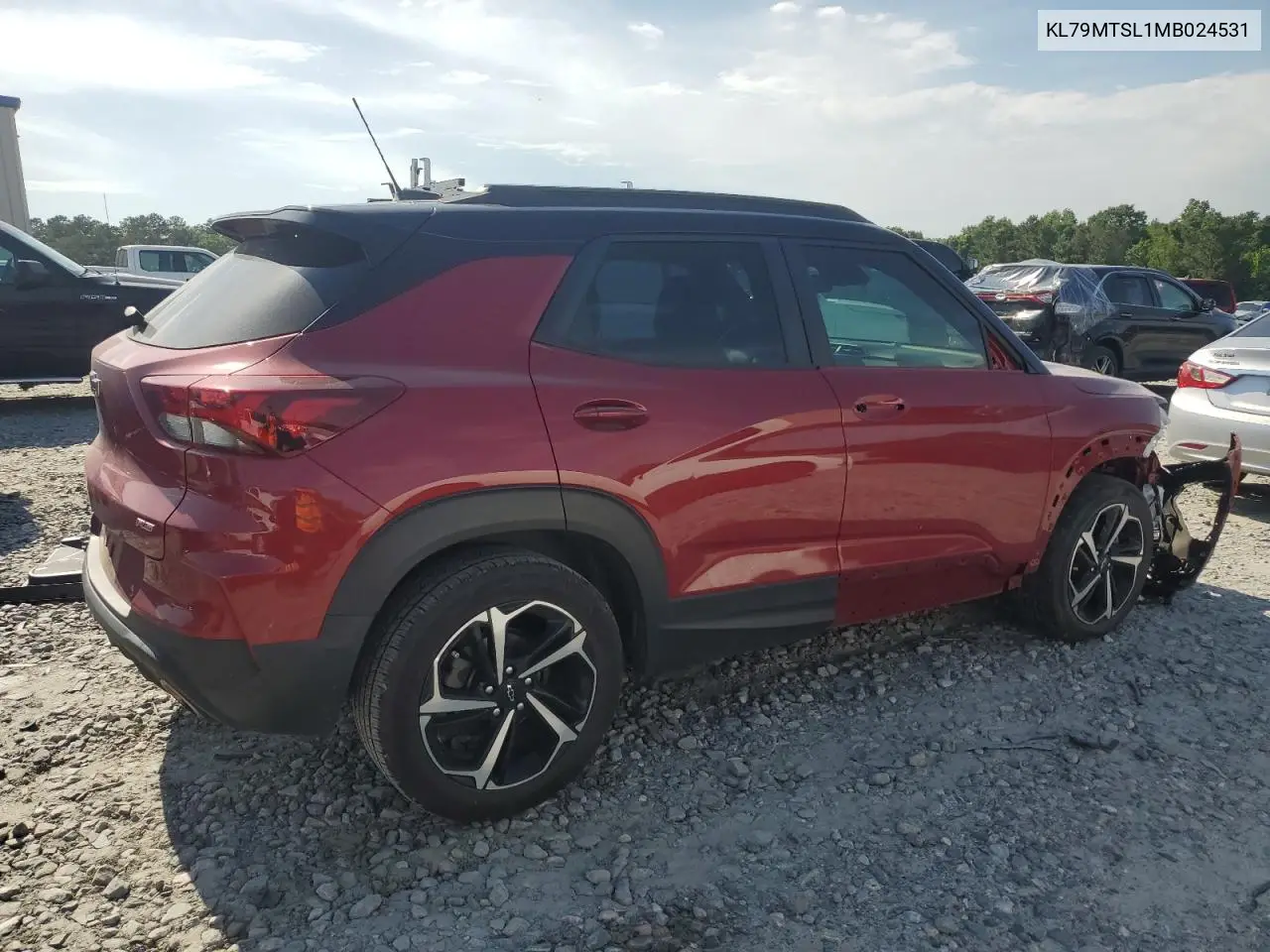 2021 Chevrolet Trailblazer Rs VIN: KL79MTSL1MB024531 Lot: 56295665