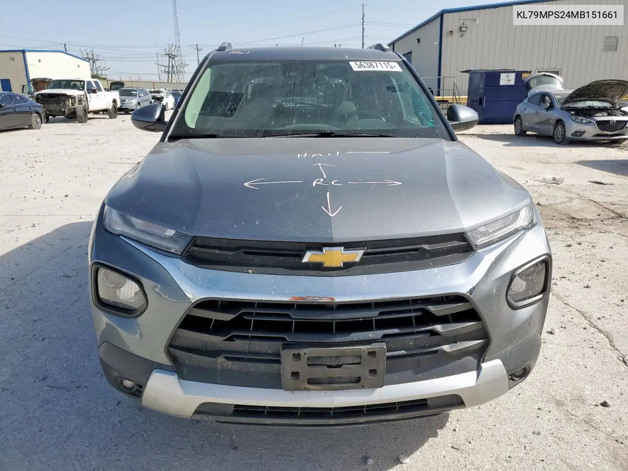 2021 Chevrolet Trailblazer Lt VIN: KL79MPS24MB151661 Lot: 56387115