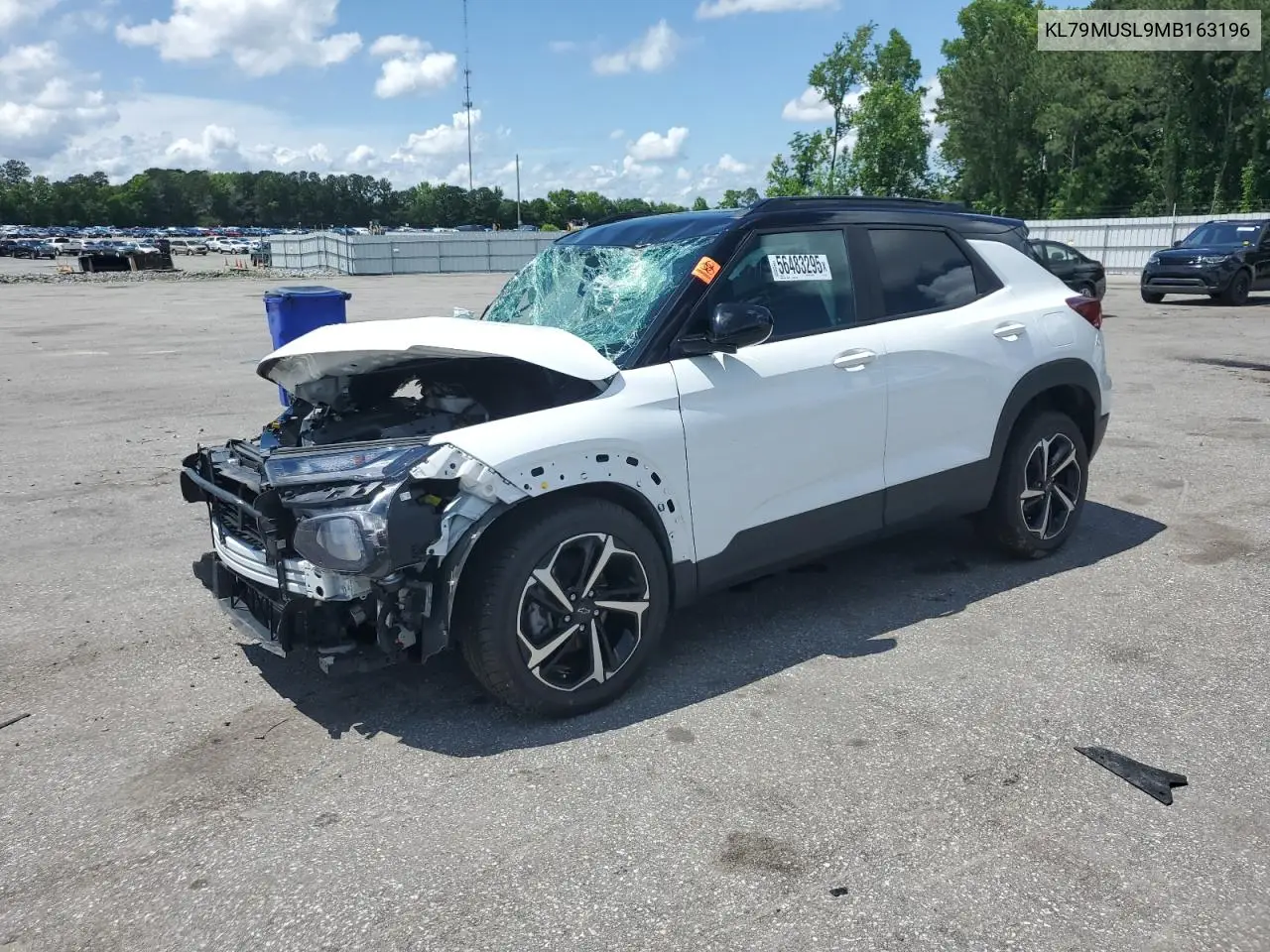 2021 Chevrolet Trailblazer Rs VIN: KL79MUSL9MB163196 Lot: 56483295