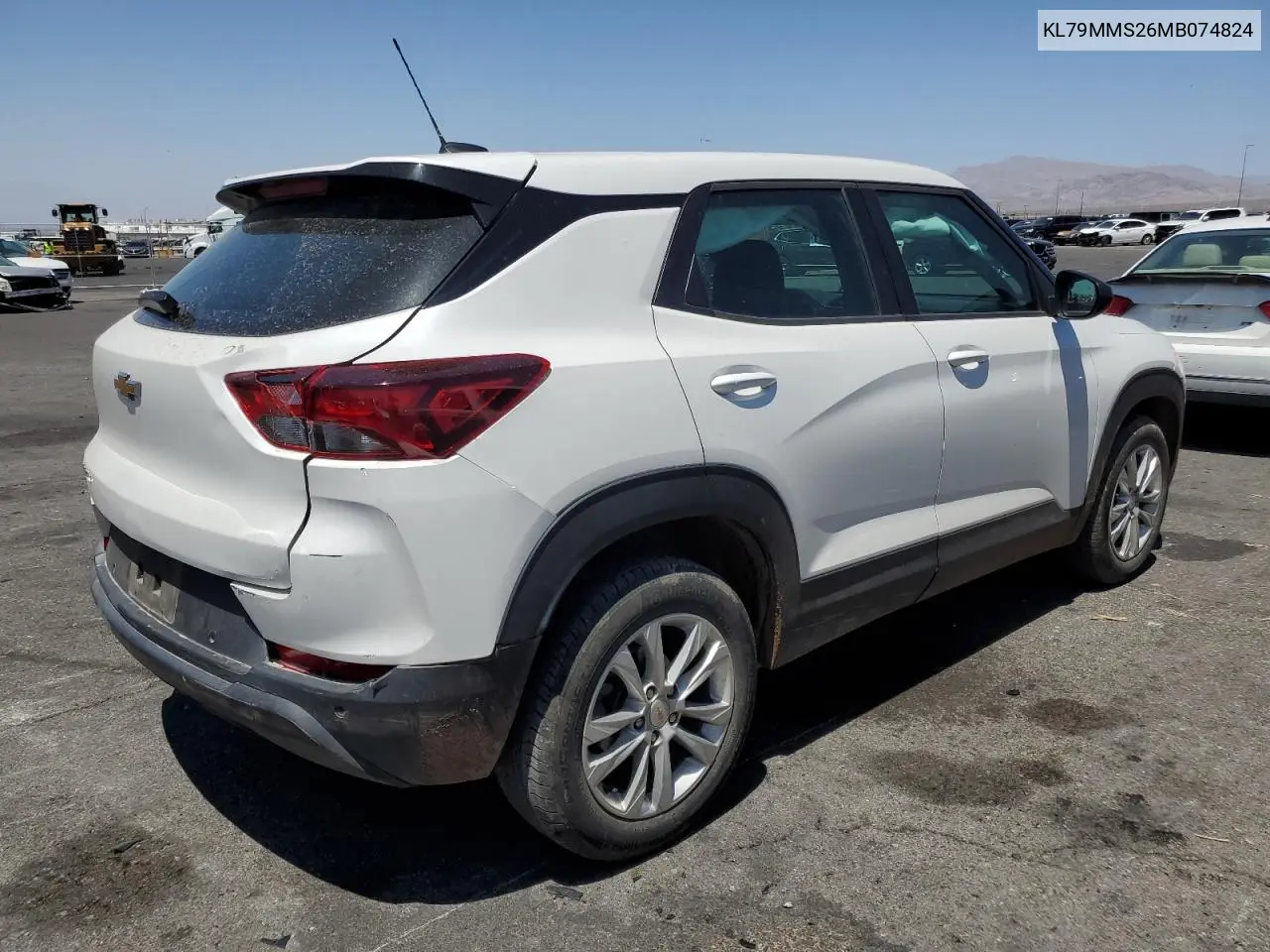 2021 Chevrolet Trailblazer Ls VIN: KL79MMS26MB074824 Lot: 63806075