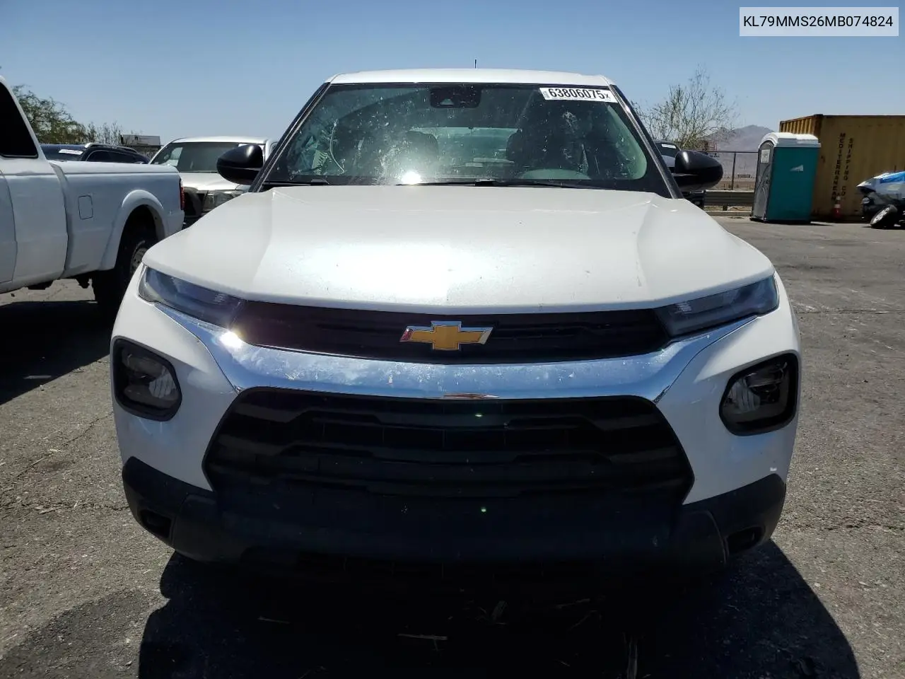 2021 Chevrolet Trailblazer Ls VIN: KL79MMS26MB074824 Lot: 63806075
