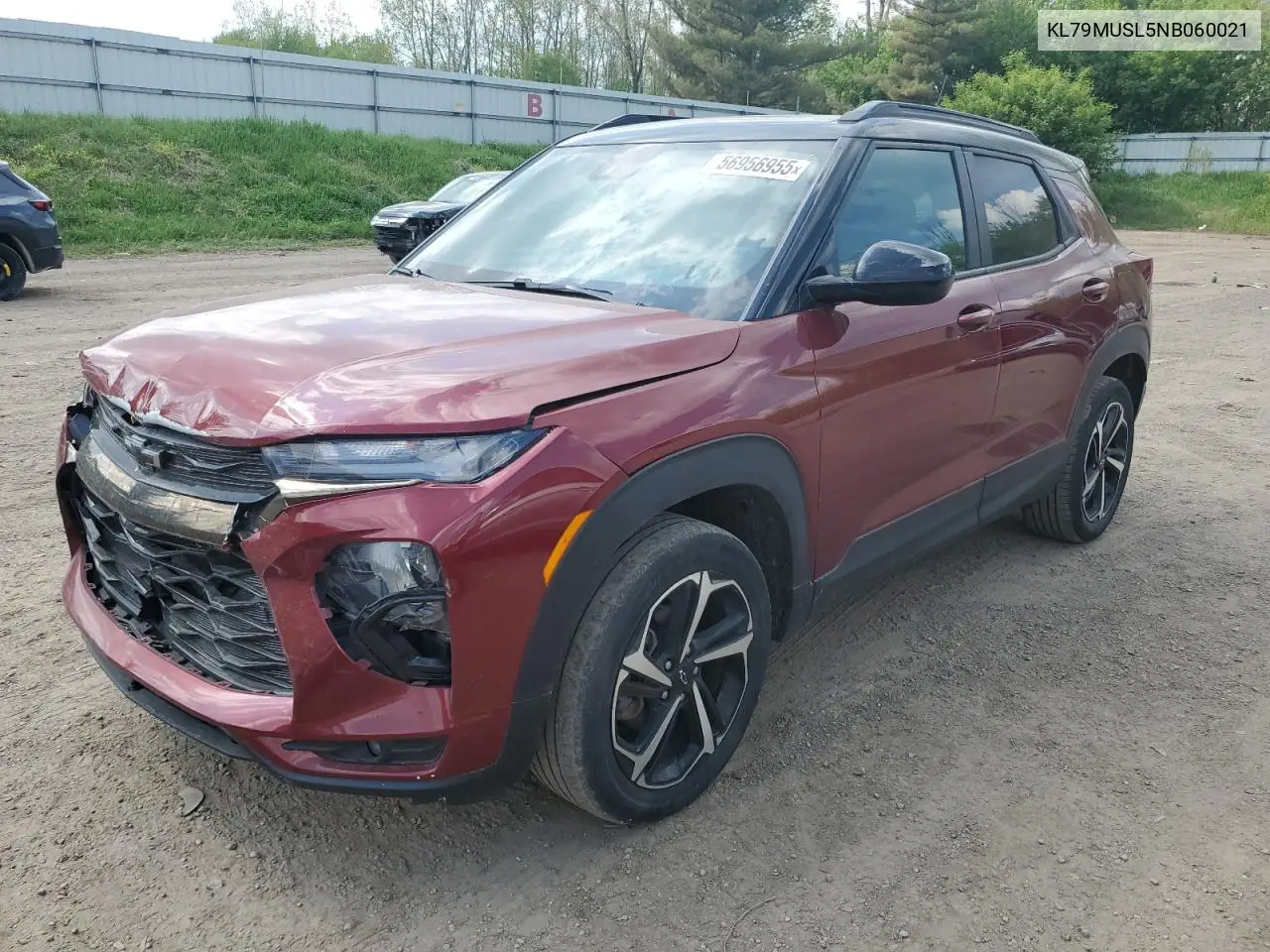 2022 Chevrolet Trailblazer Rs VIN: KL79MUSL5NB060021 Lot: 56956955