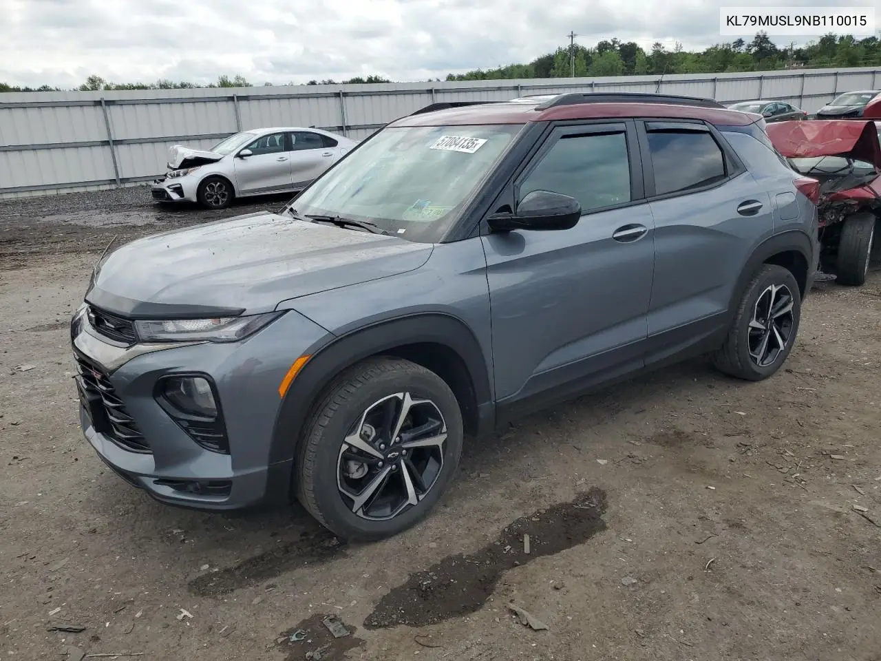 2022 Chevrolet Trailblazer Rs VIN: KL79MUSL9NB110015 Lot: 57084135