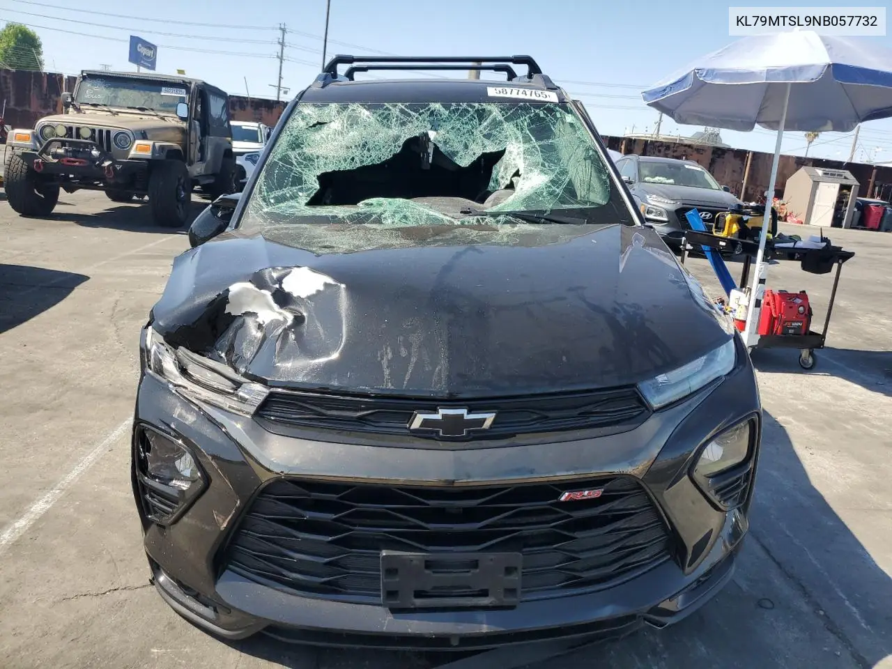 2022 Chevrolet Trailblazer Rs VIN: KL79MTSL9NB057732 Lot: 58774765