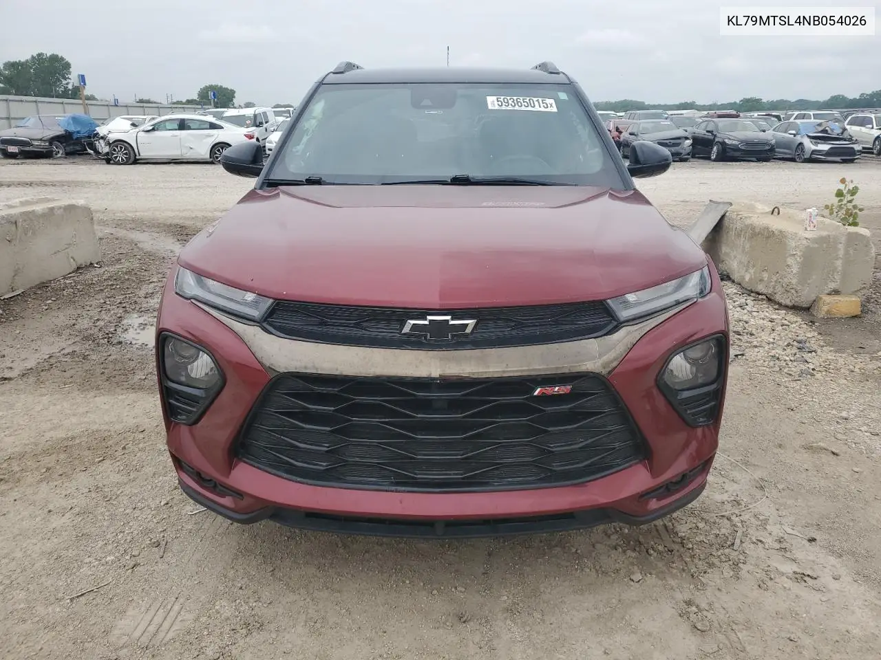 2022 Chevrolet Trailblazer Rs VIN: KL79MTSL4NB054026 Lot: 59365015