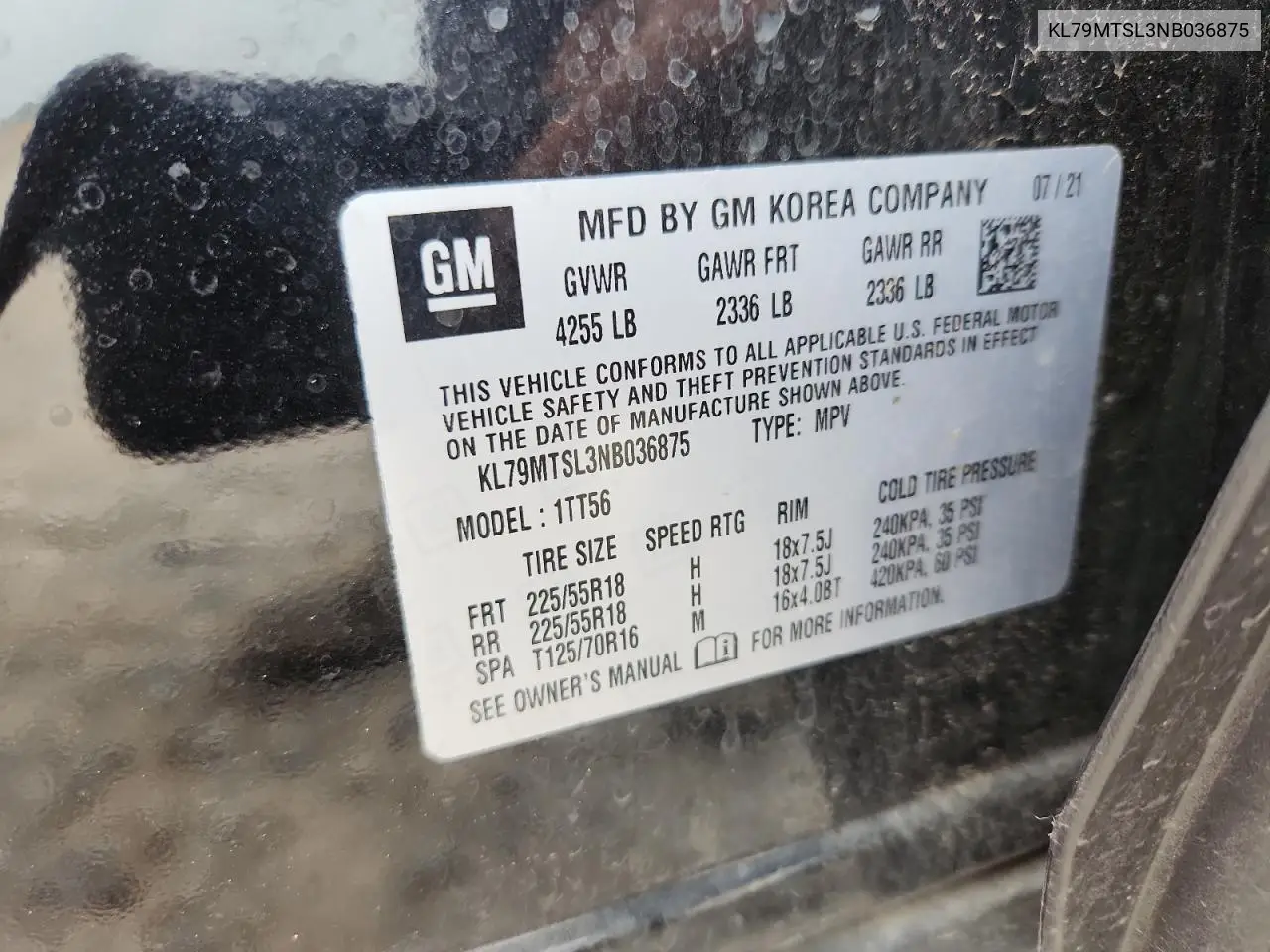 2022 Chevrolet Trailblazer Rs VIN: KL79MTSL3NB036875 Lot: 62646665