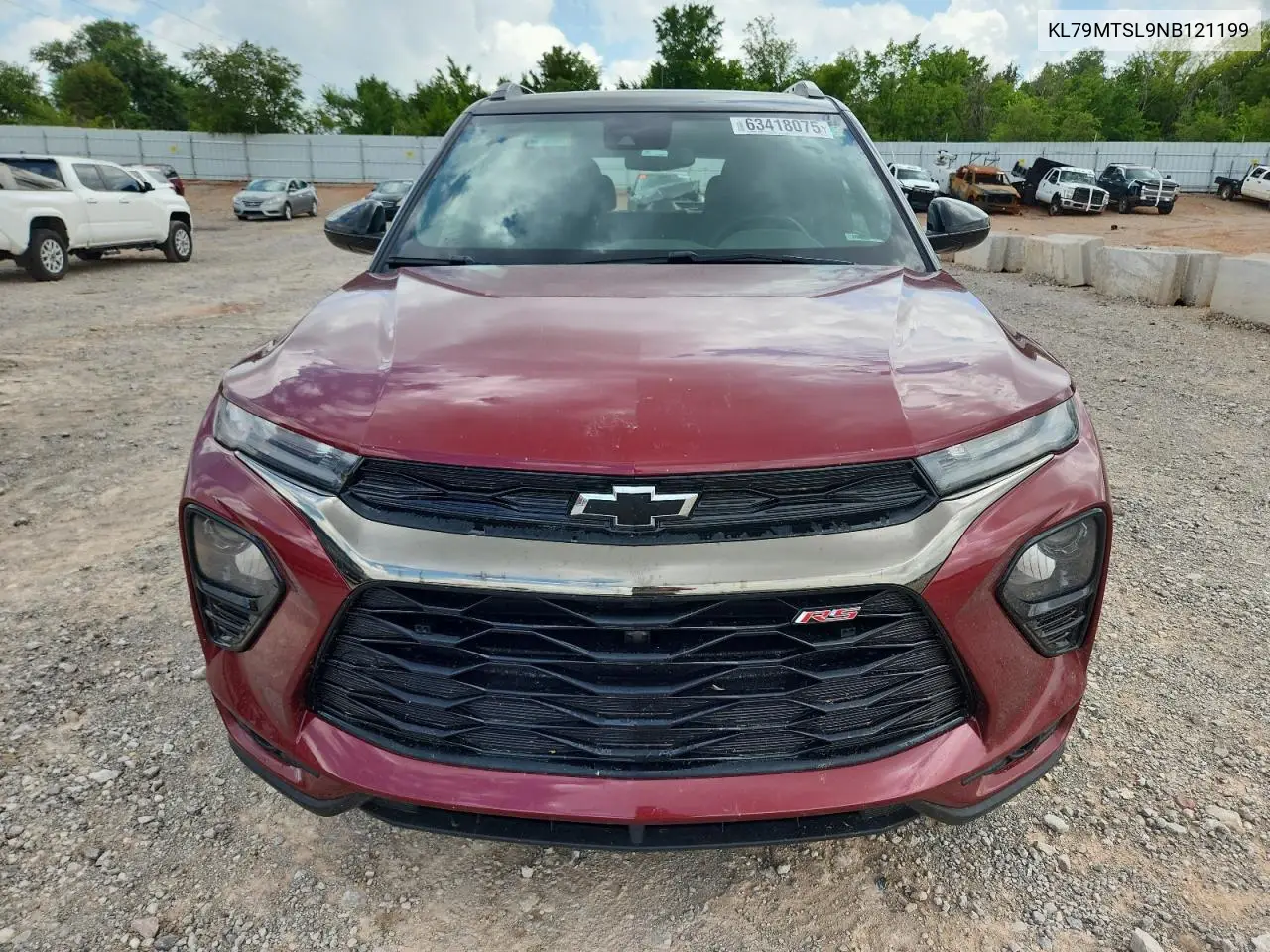 2022 Chevrolet Trailblazer Rs VIN: KL79MTSL9NB121199 Lot: 63418075