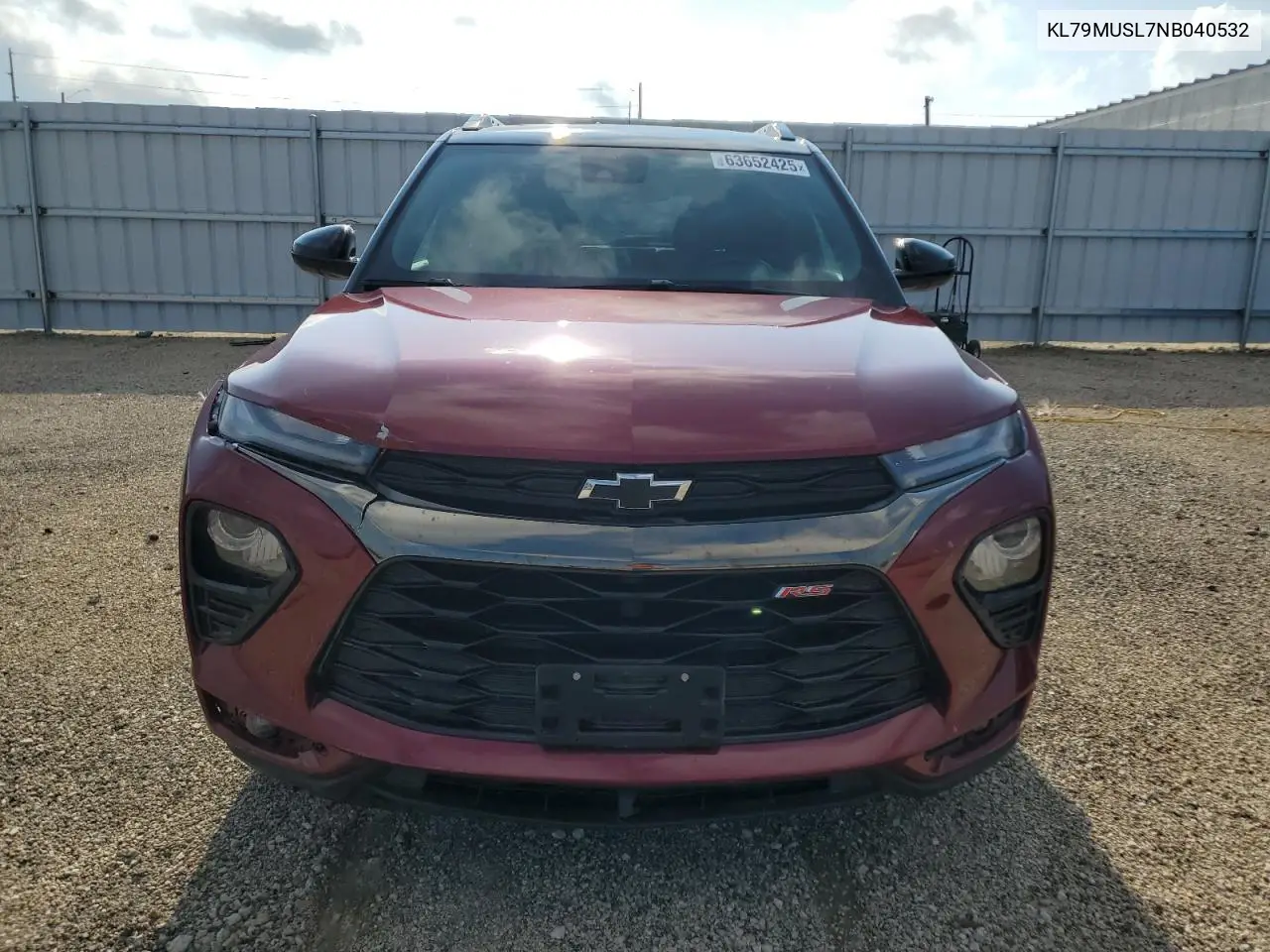 2022 Chevrolet Trailblazer Rs VIN: KL79MUSL7NB040532 Lot: 63652425