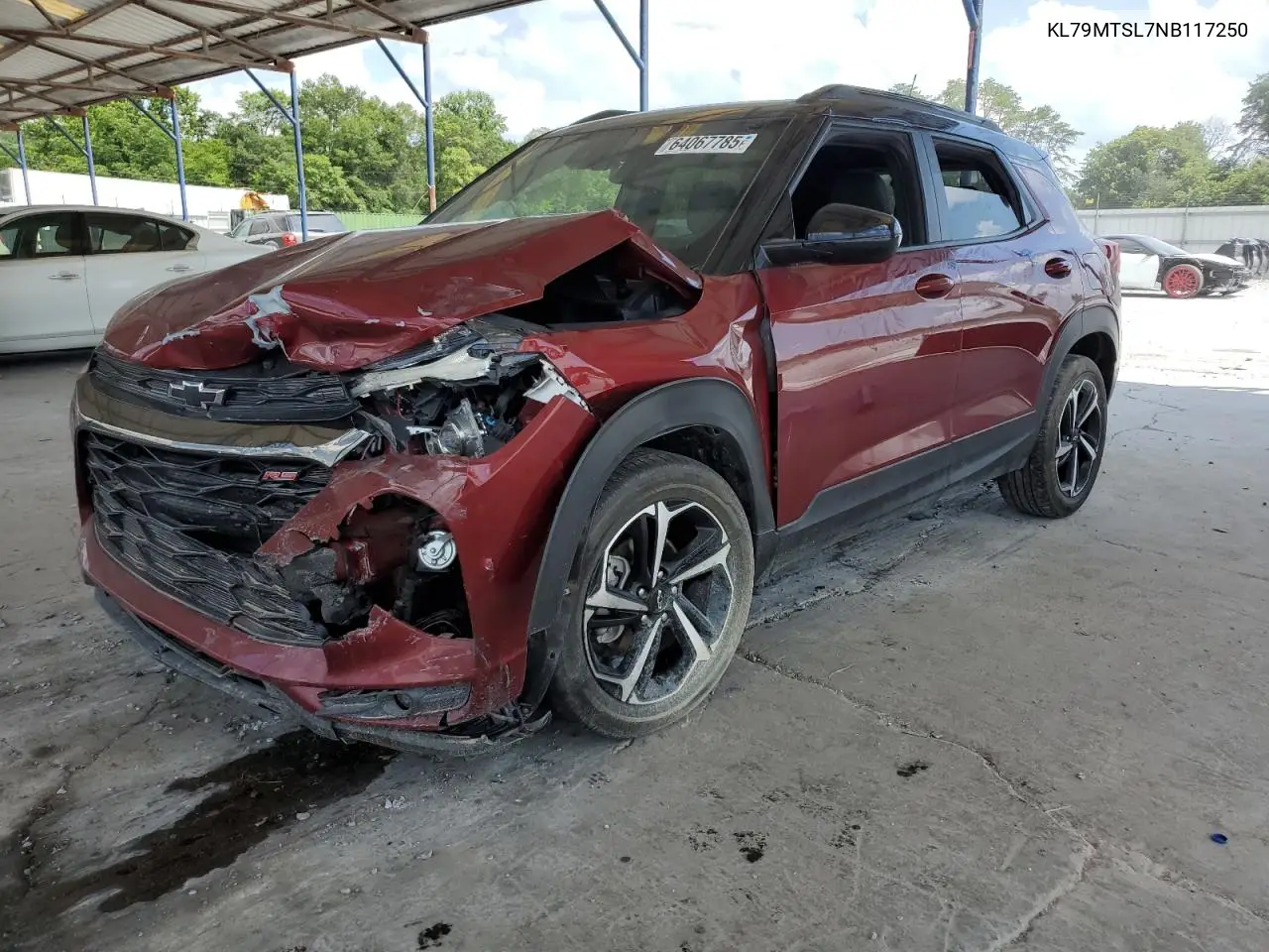 2022 Chevrolet Trailblazer Rs VIN: KL79MTSL7NB117250 Lot: 64067785
