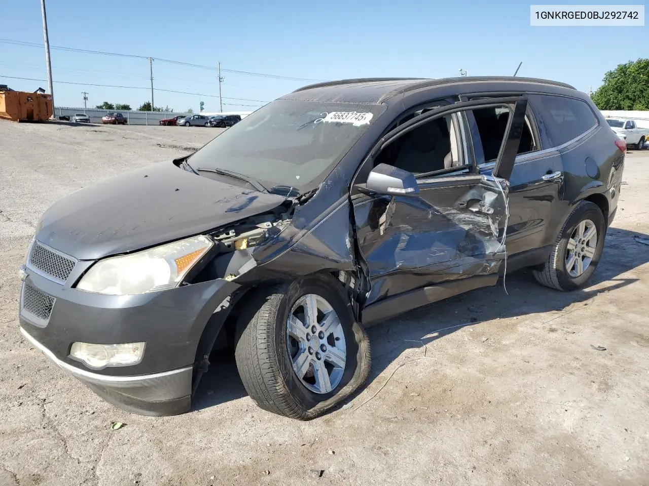 2011 Chevrolet Traverse Lt VIN: 1GNKRGED0BJ292742 Lot: 56837745