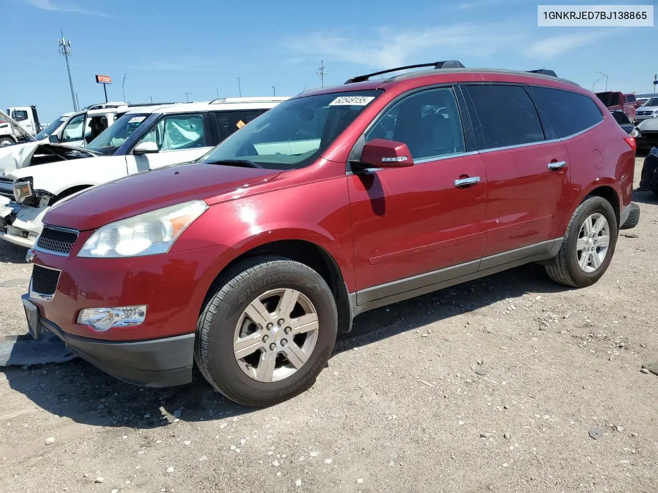 2011 Chevrolet Traverse Lt VIN: 1GNKRJED7BJ138865 Lot: 62549155
