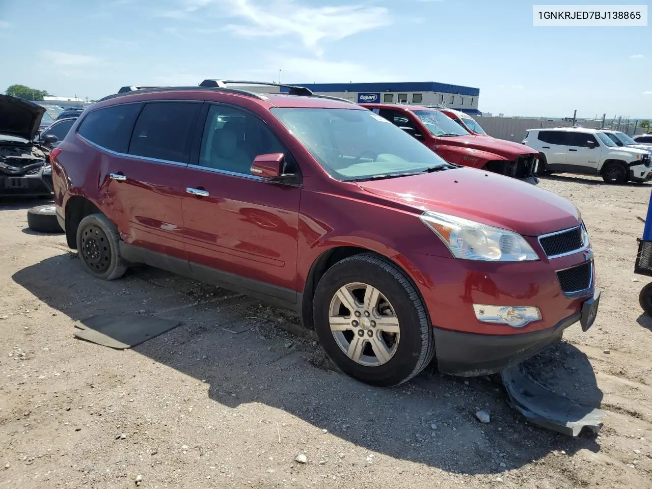 2011 Chevrolet Traverse Lt VIN: 1GNKRJED7BJ138865 Lot: 62549155