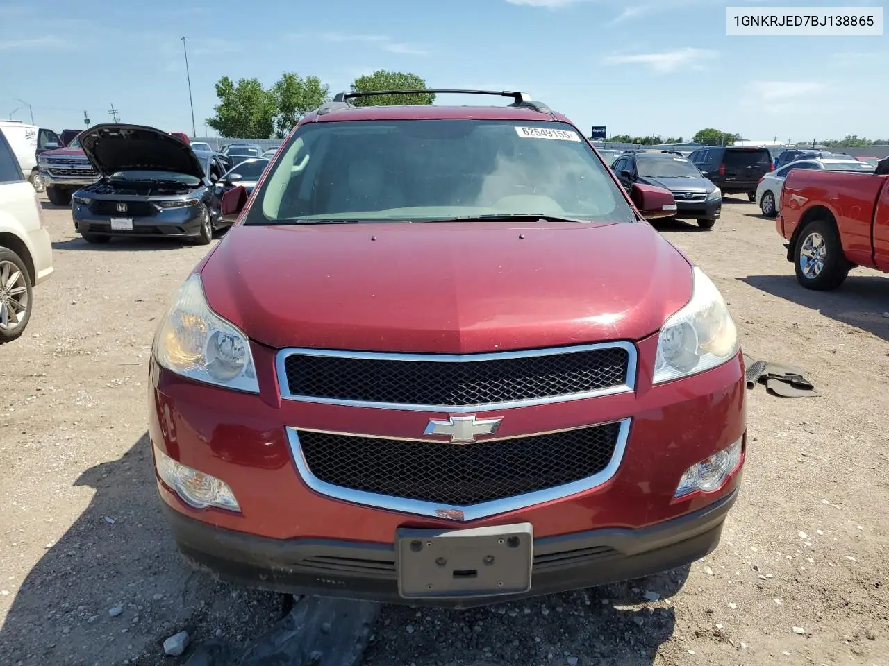 2011 Chevrolet Traverse Lt VIN: 1GNKRJED7BJ138865 Lot: 62549155