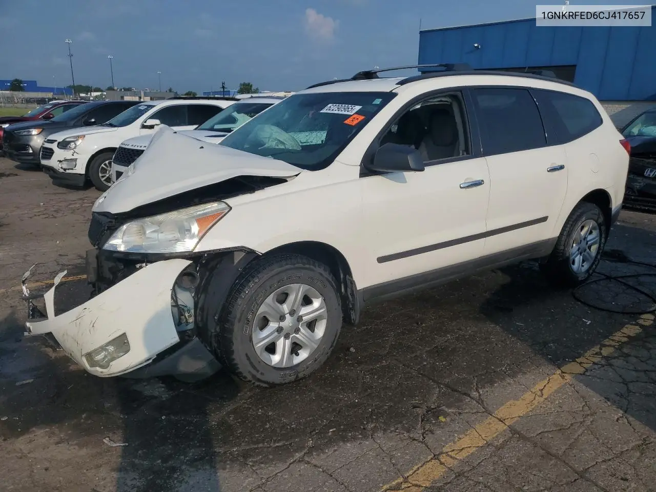 2012 Chevrolet Traverse Ls VIN: 1GNKRFED6CJ417657 Lot: 62290965