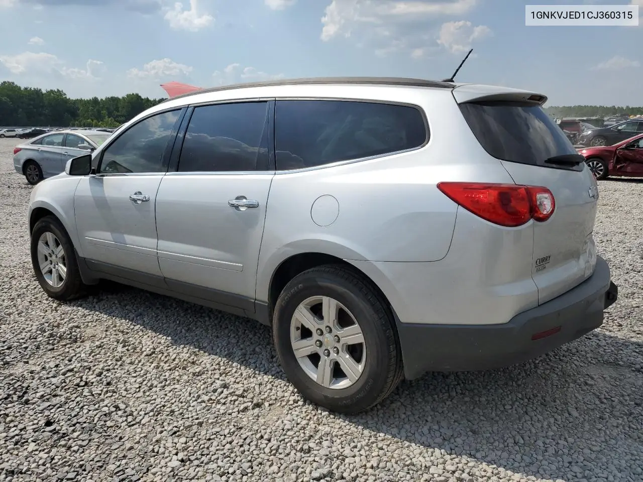 2012 Chevrolet Traverse Lt VIN: 1GNKVJED1CJ360315 Lot: 63070515