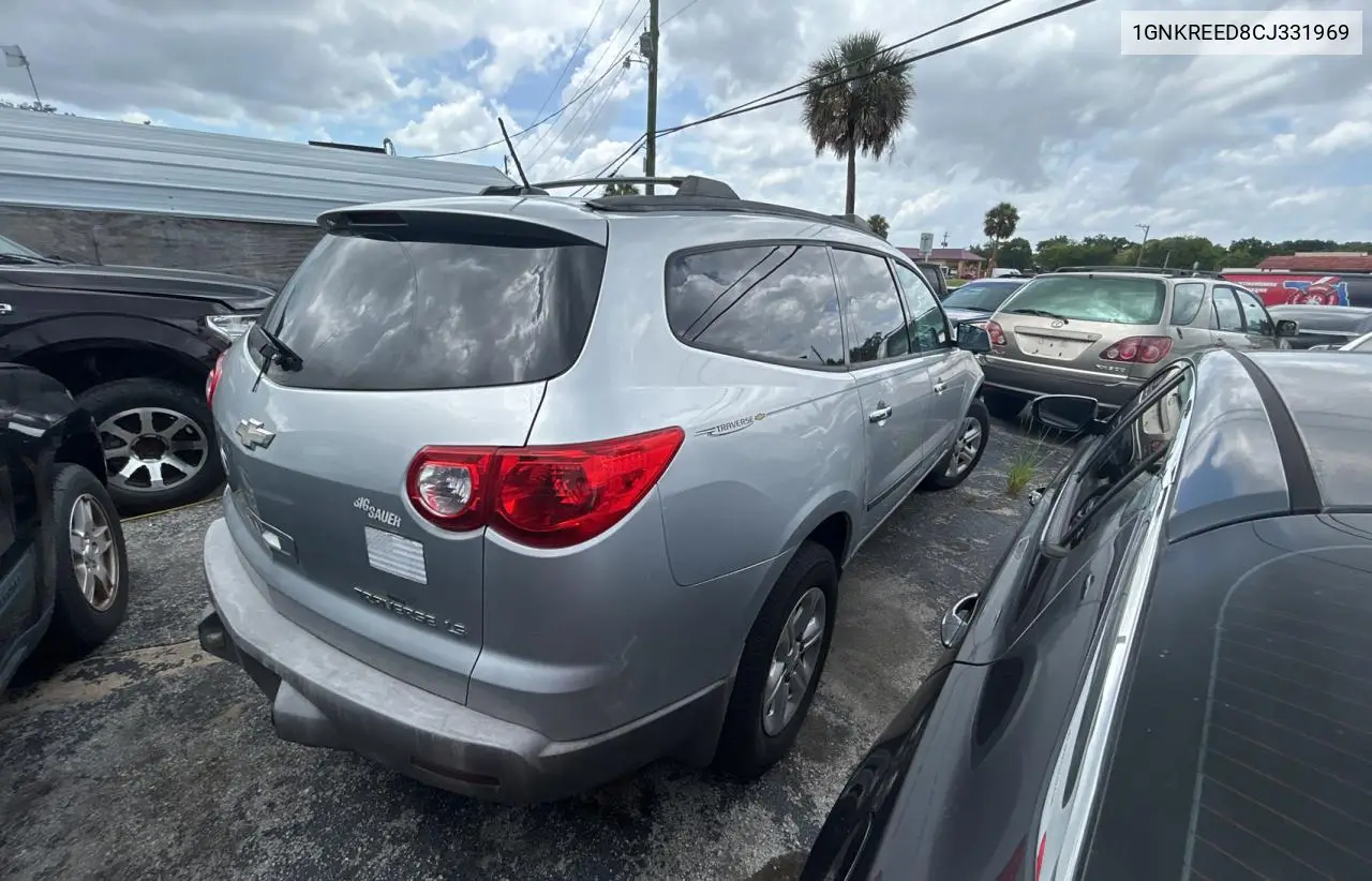 2012 Chevrolet Traverse Ls VIN: 1GNKREED8CJ331969 Lot: 63708465