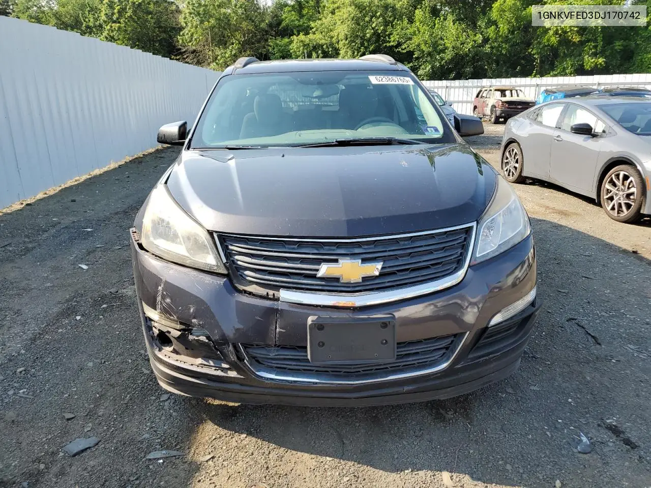 2013 Chevrolet Traverse Ls VIN: 1GNKVFED3DJ170742 Lot: 62386765