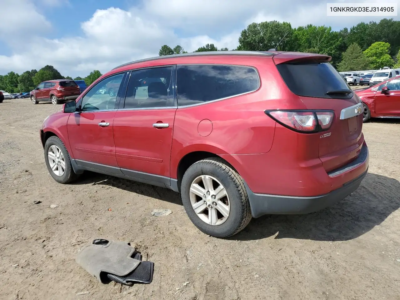 2014 Chevrolet Traverse Lt VIN: 1GNKRGKD3EJ314905 Lot: 53034135