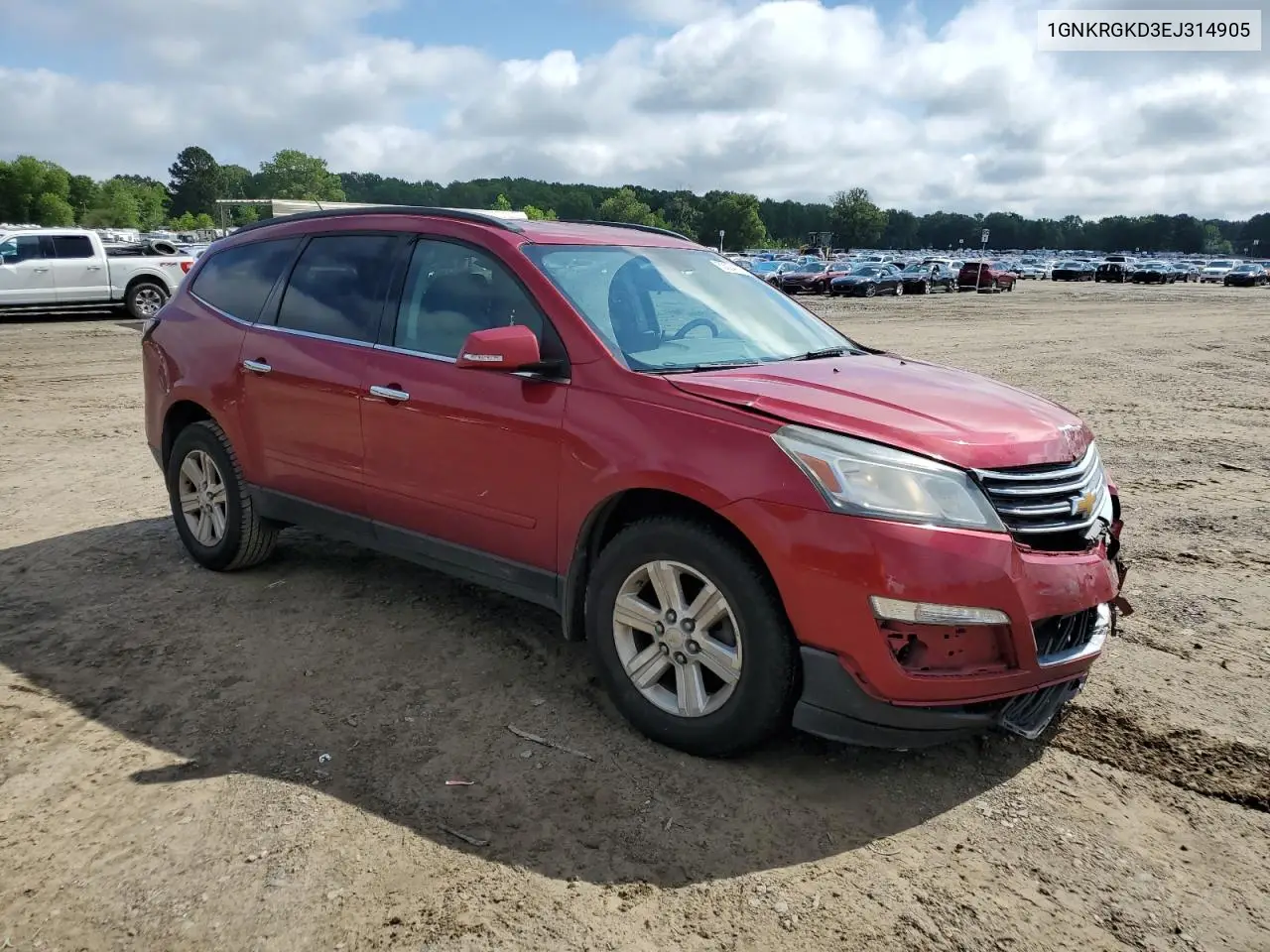 2014 Chevrolet Traverse Lt VIN: 1GNKRGKD3EJ314905 Lot: 53034135