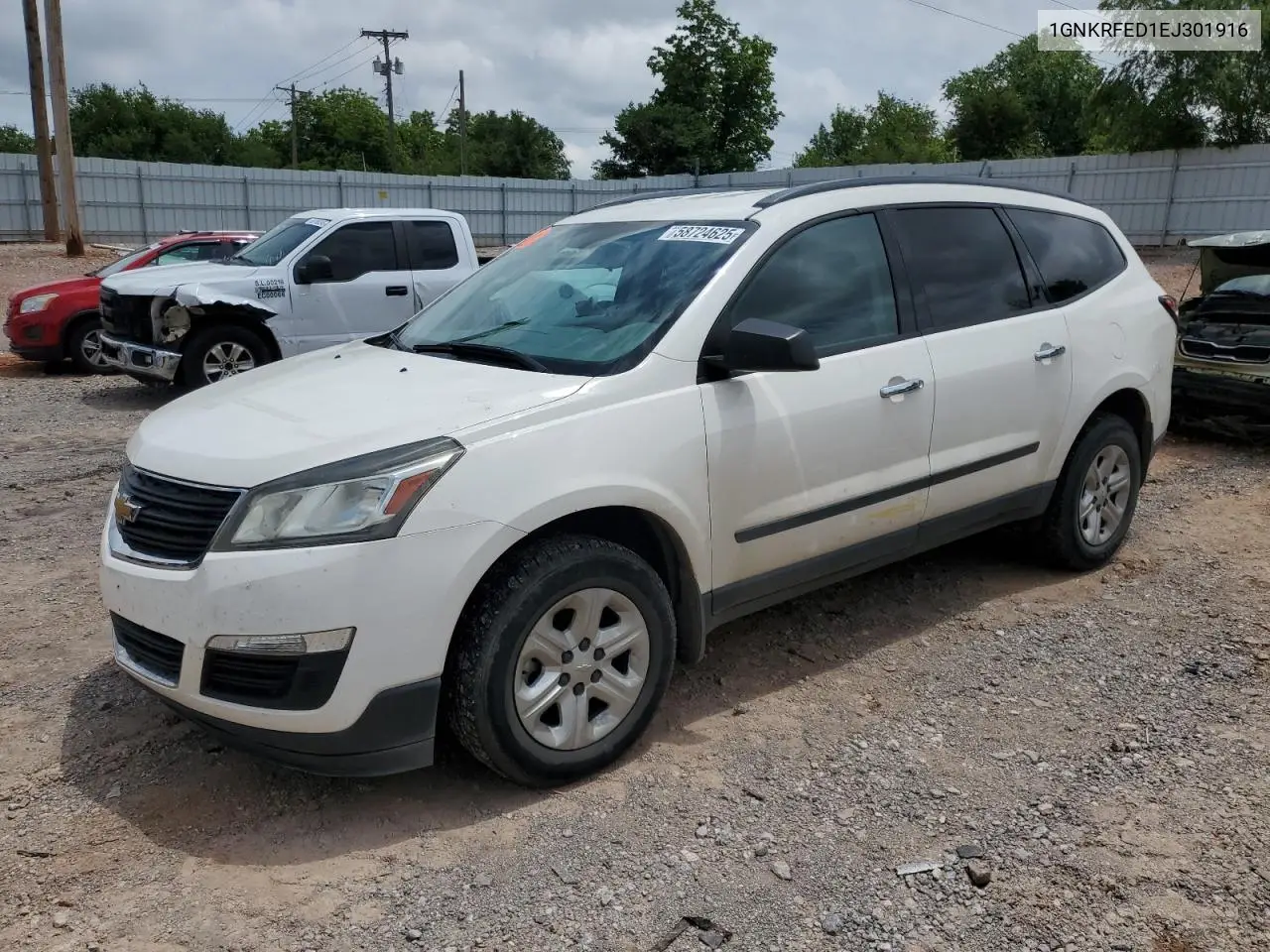 2014 Chevrolet Traverse Ls VIN: 1GNKRFED1EJ301916 Lot: 58724625