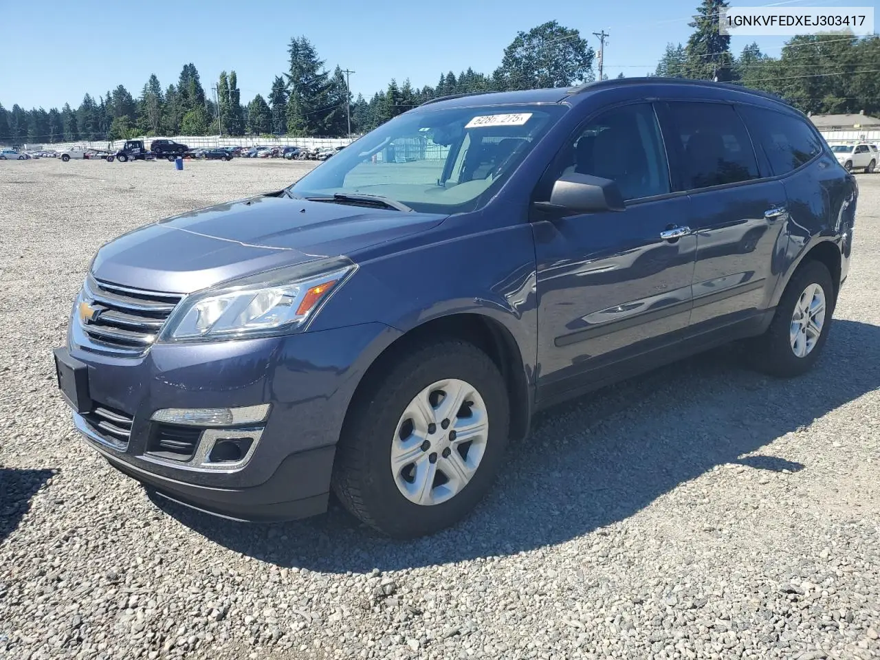2014 Chevrolet Traverse Ls VIN: 1GNKVFEDXEJ303417 Lot: 62862275