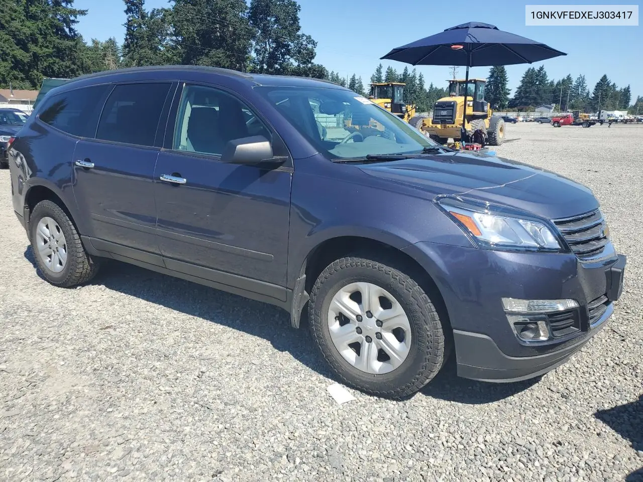 2014 Chevrolet Traverse Ls VIN: 1GNKVFEDXEJ303417 Lot: 62862275