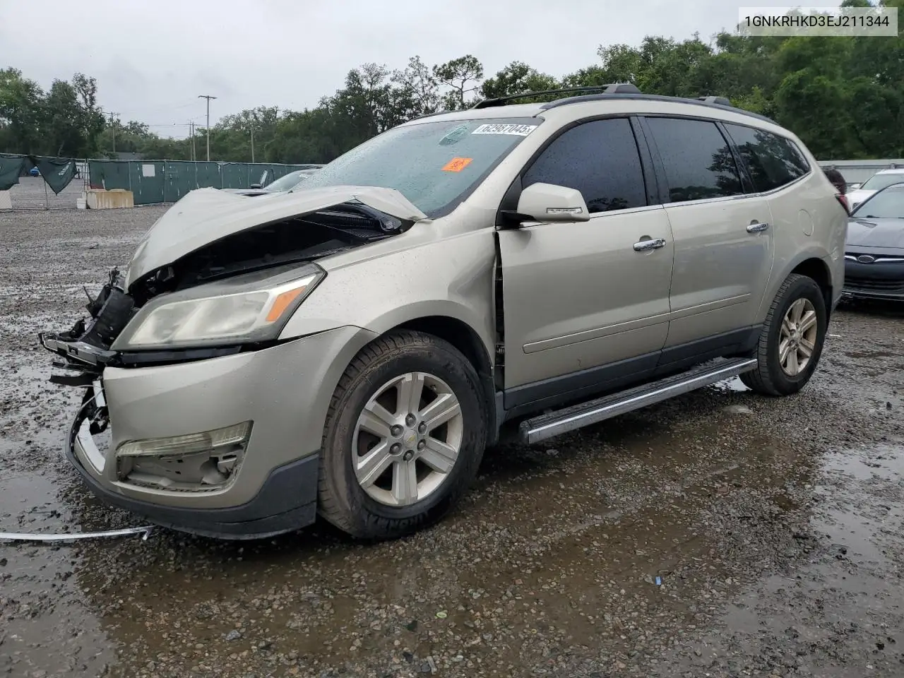 2014 Chevrolet Traverse Lt VIN: 1GNKRHKD3EJ211344 Lot: 62987045