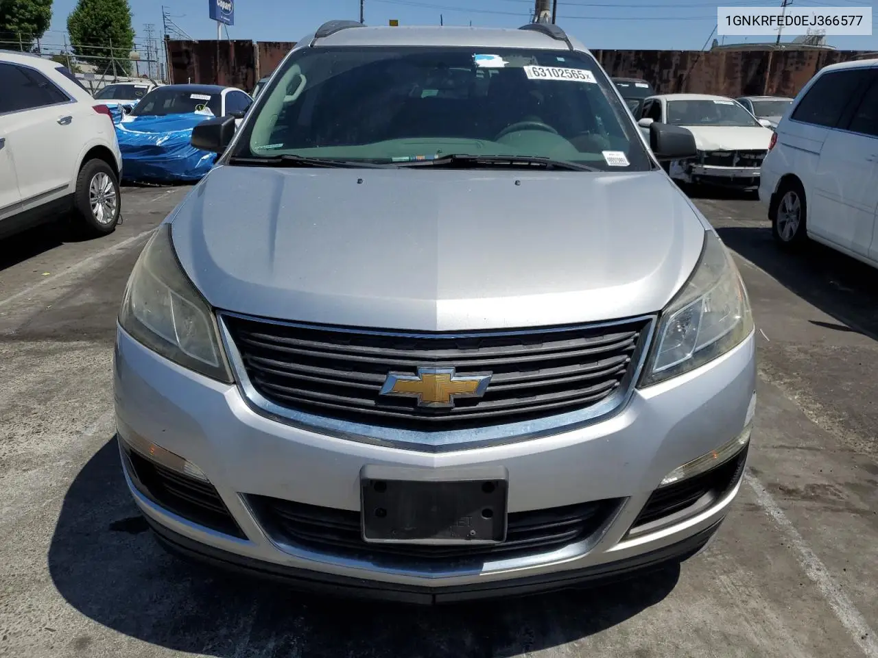 2014 Chevrolet Traverse Ls VIN: 1GNKRFED0EJ366577 Lot: 63102565