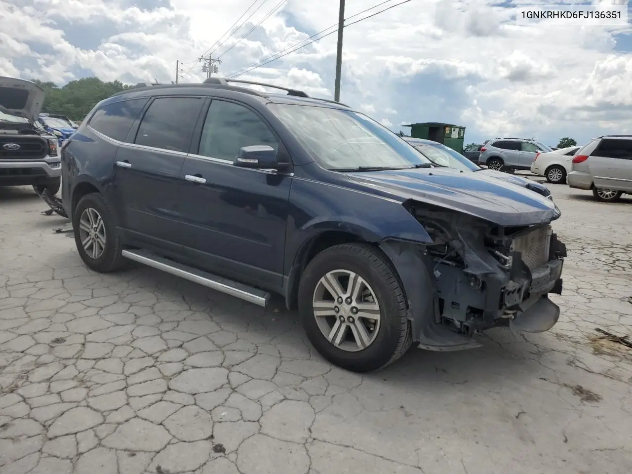 2015 Chevrolet Traverse Lt VIN: 1GNKRHKD6FJ136351 Lot: 56512295