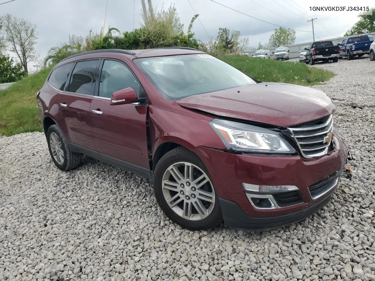 2015 Chevrolet Traverse Lt VIN: 1GNKVGKD3FJ343415 Lot: 56736835