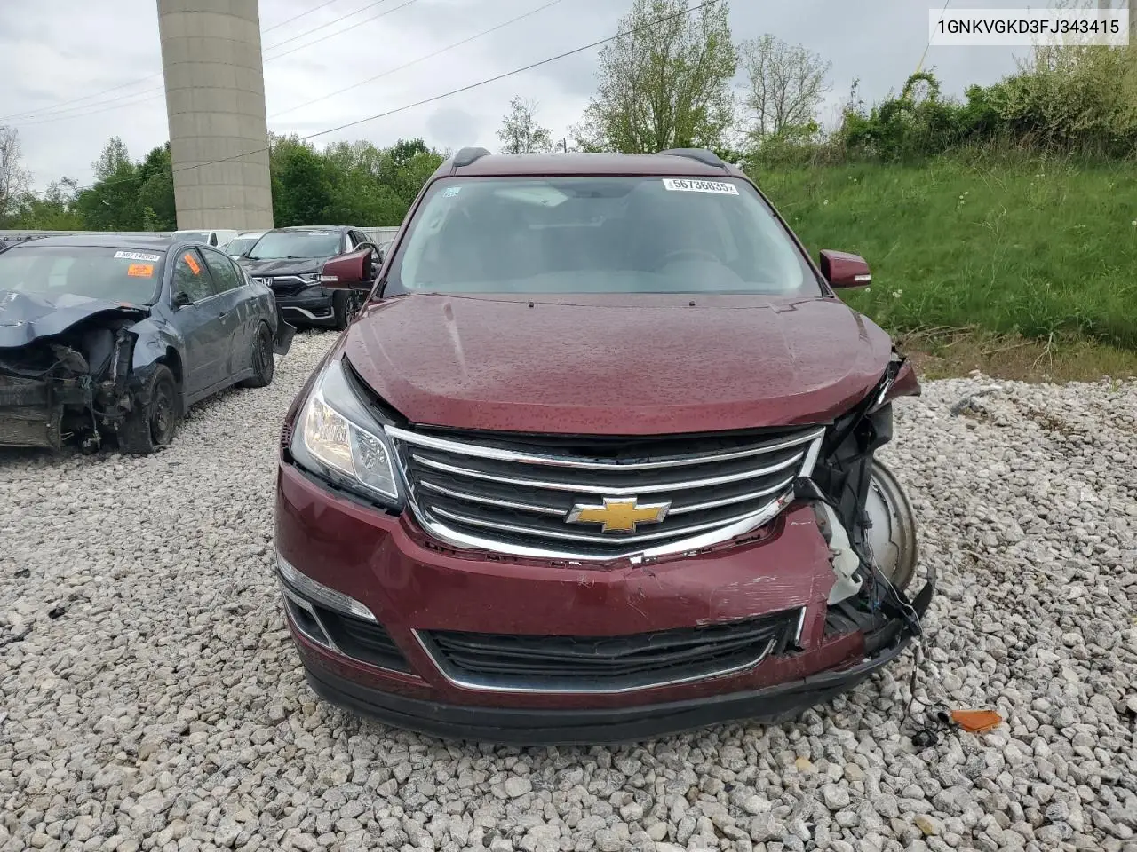 2015 Chevrolet Traverse Lt VIN: 1GNKVGKD3FJ343415 Lot: 56736835