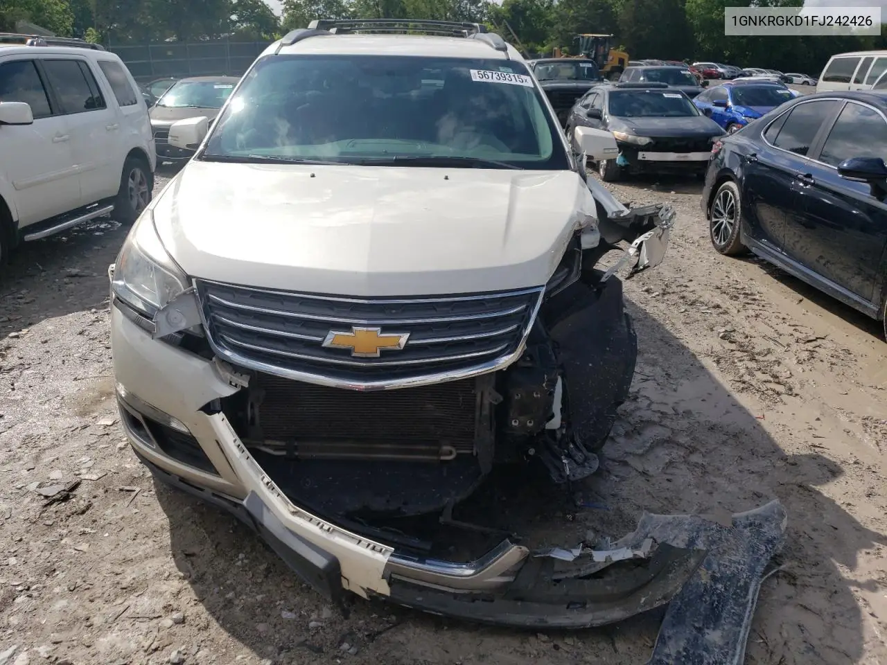 2015 Chevrolet Traverse Lt VIN: 1GNKRGKD1FJ242426 Lot: 56739315