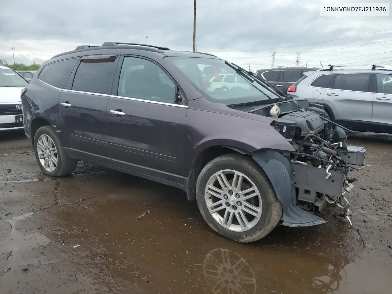 2015 Chevrolet Traverse Lt VIN: 1GNKVGKD7FJ211936 Lot: 56761095