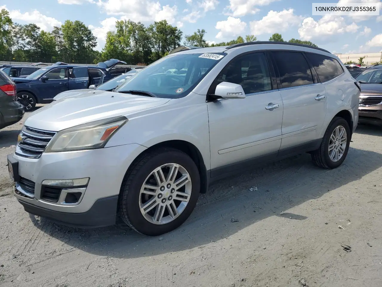 2015 Chevrolet Traverse Lt VIN: 1GNKRGKD2FJ355365 Lot: 63582415