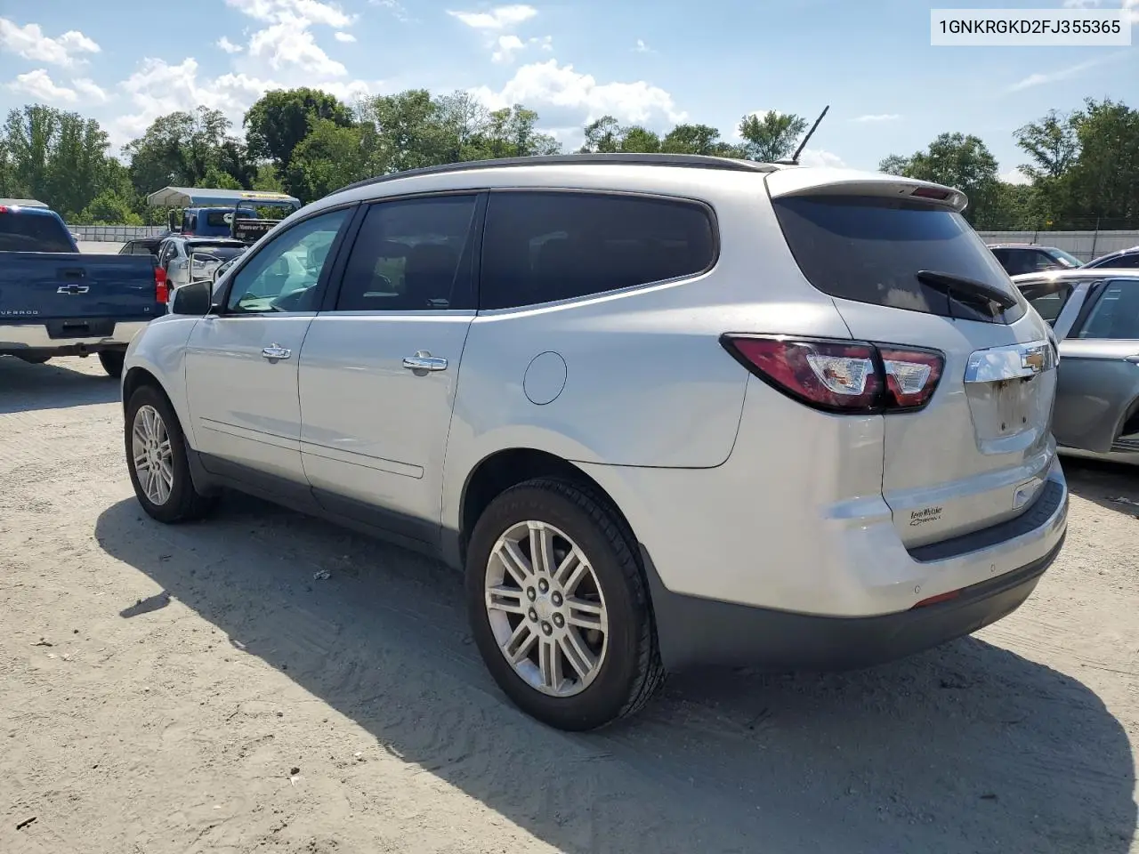 2015 Chevrolet Traverse Lt VIN: 1GNKRGKD2FJ355365 Lot: 63582415