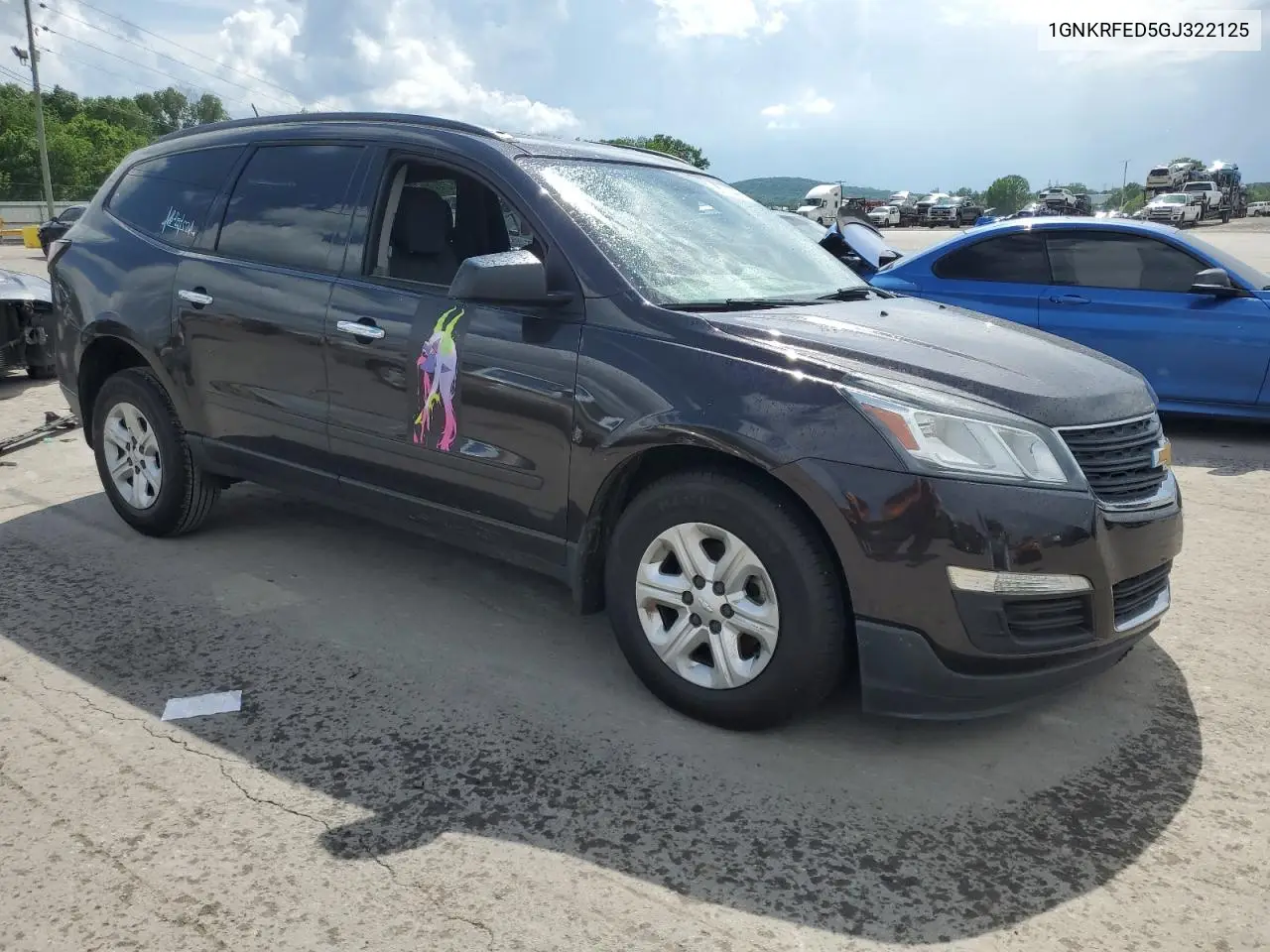 2016 Chevrolet Traverse Ls VIN: 1GNKRFED5GJ322125 Lot: 55747485